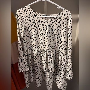 Dalmatian print blouse.
